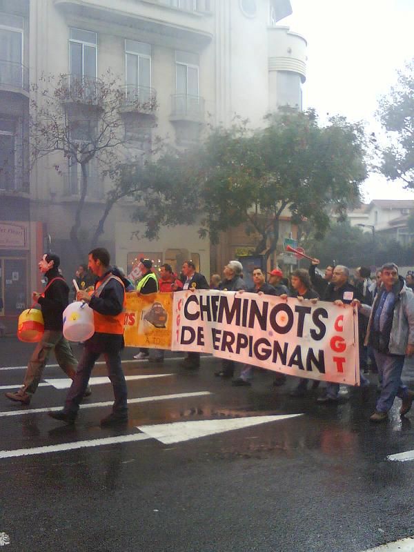 Manifestaci&oacute; a Perpiny&agrave; contra les reformes de les pensions