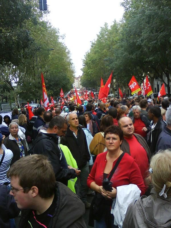 Manifestaci&oacute; a Perpiny&agrave; contra les reformes de les pensions