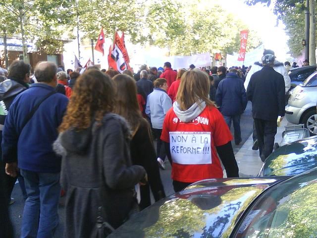 Manifestaci&oacute; a Perpiny&agrave; contra les reformes de les pensions
