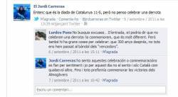 Missatge de Jordi Carreras al Facebook