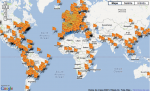 Mapa dels catalans repartits al m&oacute;n