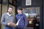 Roger Sab&agrave; i Xavier Pellicer despr&eacute;s d'interposar la demanda