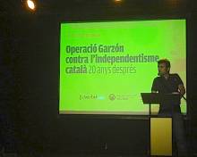 Pau Juvill&agrave;, de la CUP de Lleida, durant la presentaci&oacute; del documental.