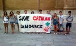 Pancarta de l'acció de Joves de Mallorca