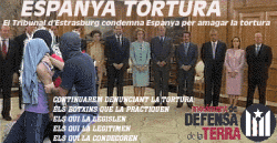 Cartell amb amb motiu de la sentència condemnatòria contra l'Estat espanyol per tortures