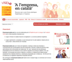 Captura de la imatge del web "A l'empresa en català"