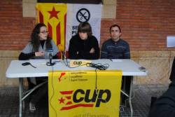 Roda de premsa de la CUP a les Terres de l'Ebre una setmana abans de les detencions d'ahir on ja demanaven transparència