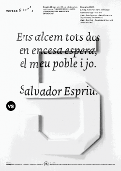 Cartell de la 5a edició de Versos Lliures, amb els versos d'Espriu