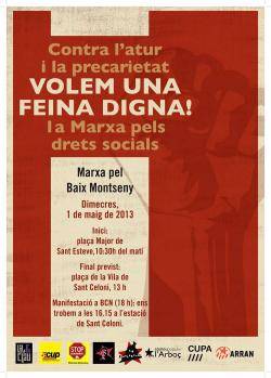Cartell de la 1a Marxa pels drets socials al Baix Montseny