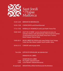 Cartell de les activitats que es duran a terme durant la jornada de portes obertes del nou local de l'Espai Mallorca