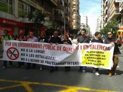capçalera de la manifestació del passat 9 de maig a Elx