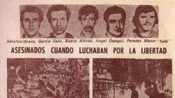 Els militants d'ETA i FRAP assassinats per la dictadura feixista