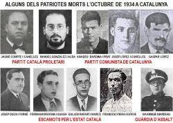 Alguns dels morts durant els combats contra l'exèrcit espanyol el 6 d'octubre de 1934