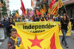 Imatge de la manifestació de l'Onze de Setembre a Mataró