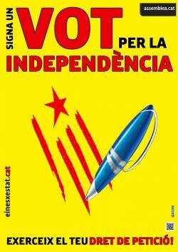 Cartell de la campanya "Signa un vot per la independència de Catalunya"