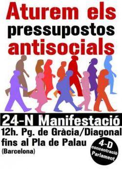 Cartell de la convocatòria de la manifestació a Barcelona