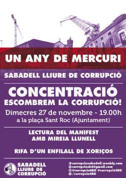 Concentració convocada per la Plataforma Sabadell Lliure de Corrupció