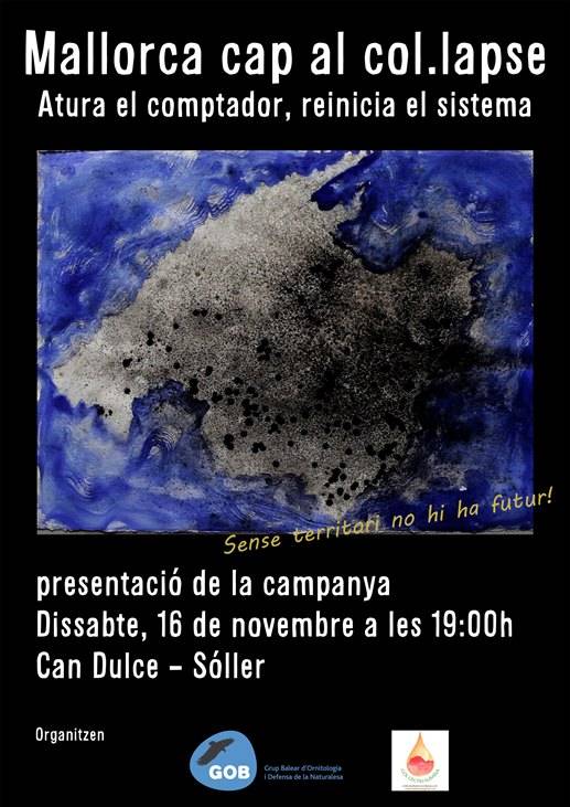 Presentació de la campanya «Mallorca cap al col•lapse. Atura el comptador, reinicia el sistema» (Sóller, 16-11-13)