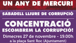 Concentració convocada per la Plataforma Sabadell Lliure de Corrupció