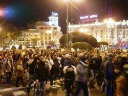Moment de la marxa frustada per la policia a Madrid