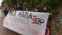 Un grup d'independentistes han protestat avui a Fonteta
