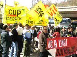 Imatge d'una de les manifestacions a Girona contra la MAT