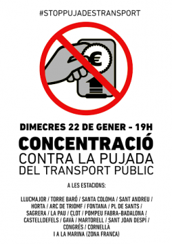 Noves mobilitzacions contra la pujada del tranport públic