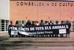 Concentració de la Plataforma Animalista davant la Conselleria de Cultura