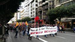 Manifesytació d'estudiants pels carrers de València