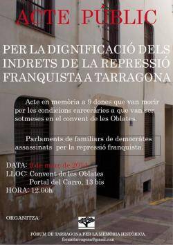 Acte a Tarragona en memòria de 9 dones mortes per les condicions carcelàries