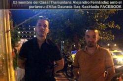 El membre del Casal Tramuntana Alejandro Fernández amb el portaveu d'Alba Daurada Ilias Kasiriadis (fotografia: facebook) 