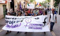 Manifestació a Palma a favor de les feministes encausades