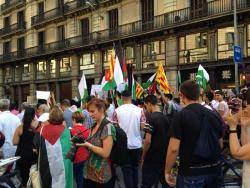 Manifestació a Barcelona en solidaritat amb el poble palestí