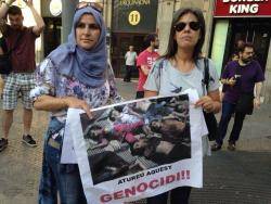 Manifestació a Barcelona en solidaritat amb el poble palestí