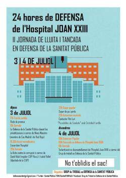 Tancada de 24 hores a a l'Hospital Joan XXIII