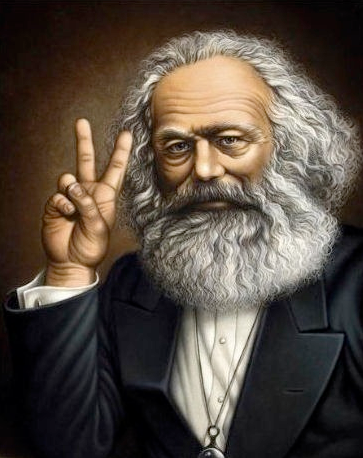 Karl Marx amb la "V" i per la independènciaTítol de la imatge