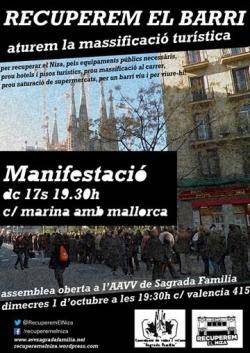 Cartell per a la maxa reivindicativa a la Sagrada Família