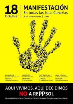 El passat 18 d'octubre es varen fer diverses manifestacions en contra de les prospeccions petrolíferes a Canàries