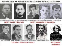 Els defensors de la República catalanan morts l'Octubre de 1934
