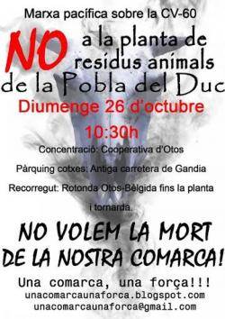 Manifestació contra la Planta de Residus Animals a la Vall d'Albaida