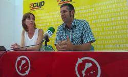 Els regidors de la CUP a Girona Jordi Navarro i Anna Pujolàs 