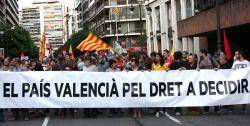 Capçalera de la concentració a València. Foto: ACN