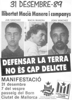 Cartell convocant a la manifestació de Palma del 31 de desembre de 1989