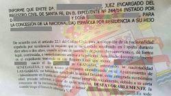 Racisme de tall espanyolista: neguen la nacionalitat a un nen nascut a Granada fill de senegalesos. Imatge del doc: http://www.eldiario.es