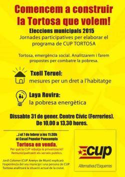 1a jornada participativa per a elaborar el programa municipal a Tortosa