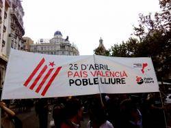 Aspecte de la manifestació del 25 d'Abril a València