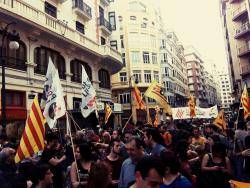 Aspecte de la manifestació del 25 d'Abril a València