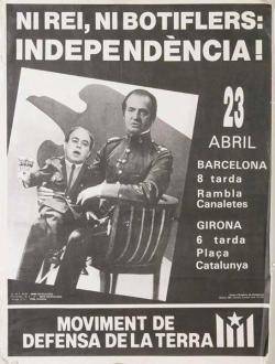 1988- Detenció  a Girona de Jaume Sitjà i Jordi Tomàs per penjar el cartell Ni rei, ni botiflers, independència.