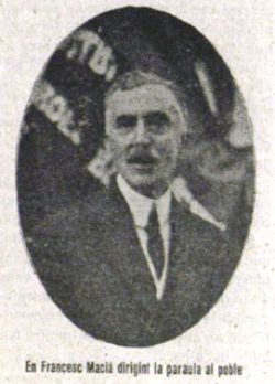 Francesc Macià en un dels seus mítings de novembre de 1919