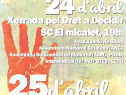 L'ASM, l'ANC i la PDAD debatran a València "Pel Dret a Decidir dels Pobles"